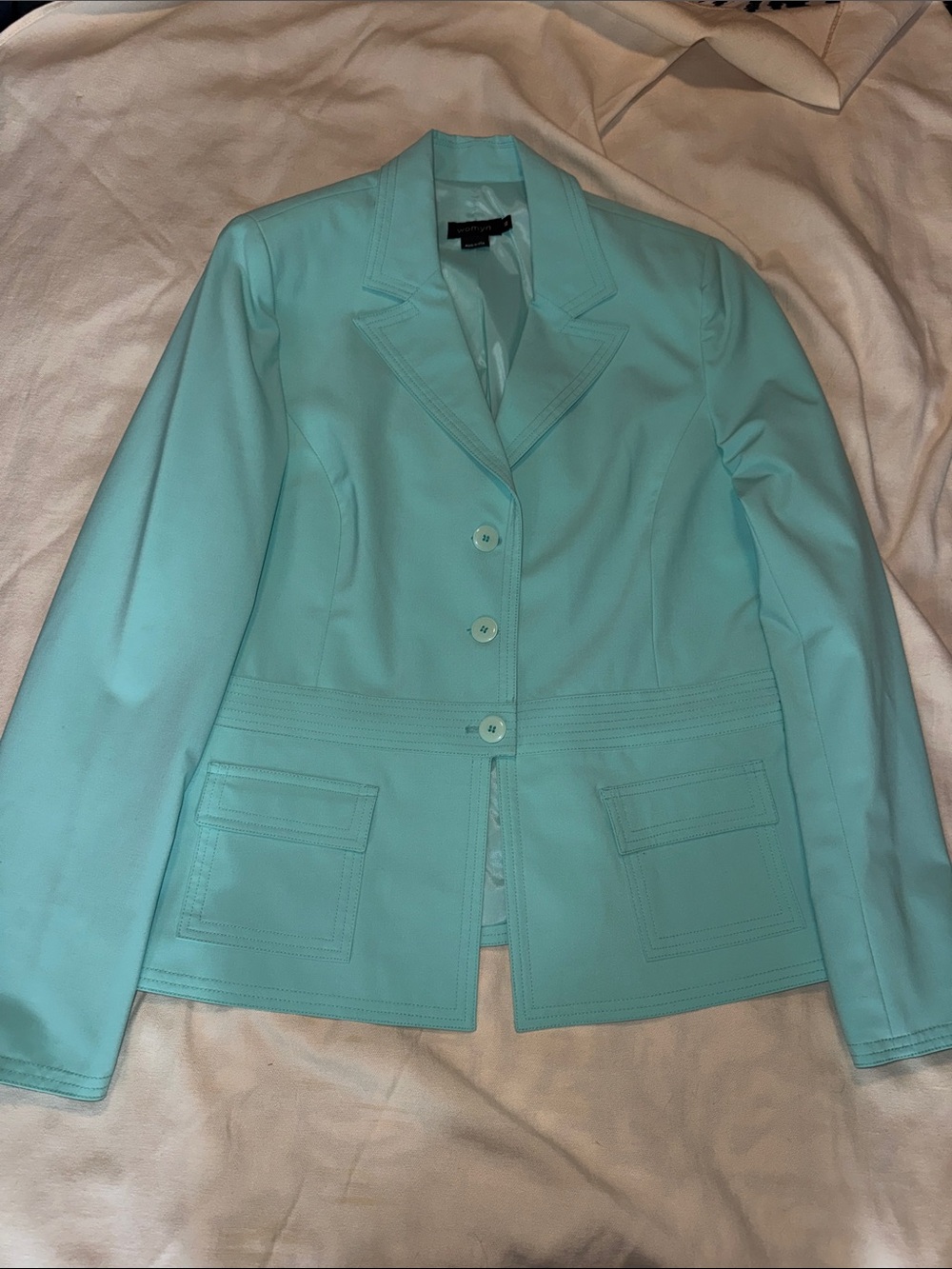 Womyn Teal Tailored Blazer Jacket